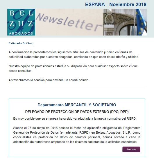 Newsletter España - Noviembre 2018