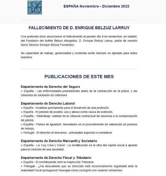 Newsletter España - septiembre 2022