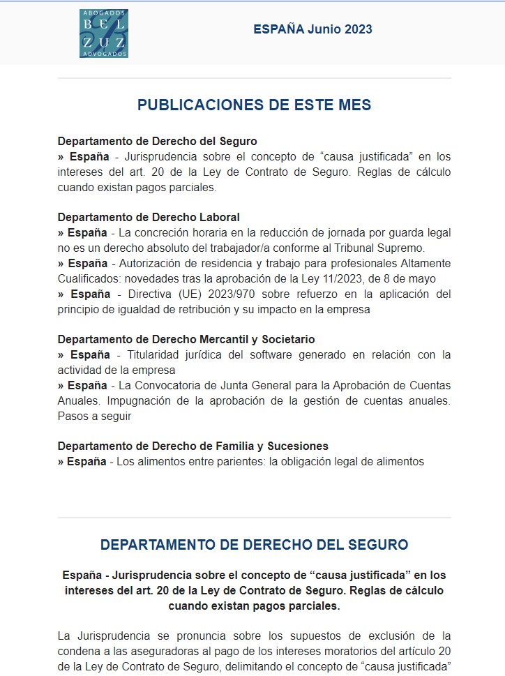 Newsletter Espana- Junio