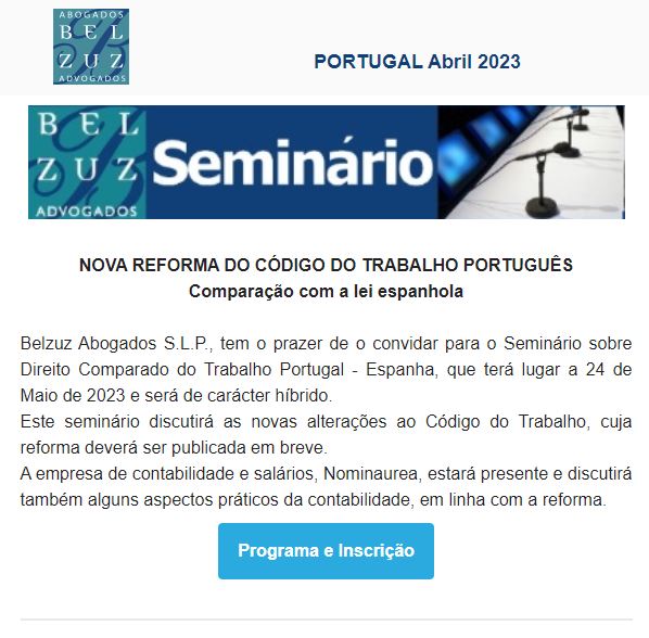 Newsletter Portugal - Abril